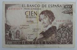 İspanya, 100 Pesetas 1965. Kat İzli. (ÇT) Serili: 1A1897354.