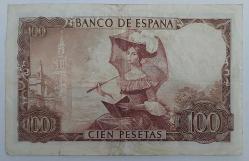 İspanya, 100 Pesetas 1965. Kat İzli. (ÇT) Serili: 1A1897354.