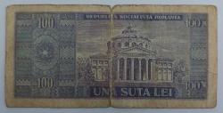 Romanya, 100 Lei 1966. Kat İzli. Temiz.