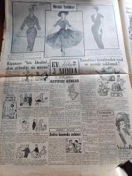 Cumhuriyet Pazar Gazetesi - 3 Mayıs 1953 - Yedi dakika  yazan Doğan Nadi - Bahar Teraneleri renkli karikatür - meraklı bir münakaşa kadınlarla erkek arkadaş olabilir mi yazan Kazım Kip - Churchill 8 sene önce reddettiği unvanı bu sefer ne için kabul etti fotoğraf - hikaye yeşil soğan yazan Yaşar Kemal - haftanın şakaları yazan Burhan Felek - Fransız yıldızı Martine Carol hayatının en kötü gününü kutladı fotoğraf - bugünkü İtalyan ve Alman filmciliği - beyaz perdenin fena adamları - romantik aşk rollerini seven İngiliz yıldızı Muriel Pavlow fotoğraf - ev kadın moda sayfası - sarı zeybekler diyarı Bergama'da kermes günleri - Kore Harbinin üçüncü yıldönümünde kore sulhunun imzalanması bekleniyor - boş vaktinizi hoş geçirmek için - Stalin'in ölüm korkuları - bir güzellik müsabakası ve beklenmedik bir son - Churchill'den sonra Eisenhower de yağlı boya resim yapmaya başladı fotoğraf - fotoğraf güzeli ikincilik ve üçüncülük alanların ortasında fotoğraf - Hintli rakkase yılanla dans ederken