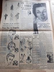 Cumhuriyet Pazar Gazetesi - 27 Aralık 1953 - Yedi Dakika yazan Doğan Nadi - Ali Ulvi renkli karikatür - yaşadığımız şehir memurlar ikramiye yazan Kazım Kip - işçisi olmayan otomatik fabrikalara doğru - haftanın şakaları yazan Burhan Felek - artistler niçin isimlerini değiştiriyor - Asıl Adı Anna Pierangeli olan artist Hollywood'da adını Pier Angeli olarak değiştirdi fotoğraf - Elizabeth Taylor'un oğlu kime benziyor fotoğraf - Monte Kristo da rol alan gencimiz Haldun Dormen fotoğraf - Türk filmi hıçkırık'tan dramatik bir sahne fotoğraf - hıçkırık filminde oynayanlar Muzaffer Tema Nedret Arıburnu Feridun Çölgeçen Settar Körmükçü - Londra'daki bir Türk bayanına artistlik teklif edildi yazan Feyyaz Tokar - Gülseren Vayisoğlu kendisine artistlik teklif edilen kokteylde fotoğraf - ev kadın moda köşesi - Japon donanmasının belini kıran Leyte muharebesinde Surigao savaşı Yazan Abidin Daver - Paris'in muhtelif cepheleri yazan Cenap Ozankan - hikaye Saadet ve felaket Yazan L.P. Margueritte