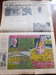 Cumhuriyet Pazar Gazetesi - 27 Aralık 1953 - Yedi Dakika yazan Doğan Nadi - Ali Ulvi renkli karikatür - yaşadığımız şehir memurlar ikramiye yazan Kazım Kip - işçisi olmayan otomatik fabrikalara doğru - haftanın şakaları yazan Burhan Felek - artistler niçin isimlerini değiştiriyor - Asıl Adı Anna Pierangeli olan artist Hollywood'da adını Pier Angeli olarak değiştirdi fotoğraf - Elizabeth Taylor'un oğlu kime benziyor fotoğraf - Monte Kristo da rol alan gencimiz Haldun Dormen fotoğraf - Türk filmi hıçkırık'tan dramatik bir sahne fotoğraf - hıçkırık filminde oynayanlar Muzaffer Tema Nedret Arıburnu Feridun Çölgeçen Settar Körmükçü - Londra'daki bir Türk bayanına artistlik teklif edildi yazan Feyyaz Tokar - Gülseren Vayisoğlu kendisine artistlik teklif edilen kokteylde fotoğraf - ev kadın moda köşesi - Japon donanmasının belini kıran Leyte muharebesinde Surigao savaşı Yazan Abidin Daver - Paris'in muhtelif cepheleri yazan Cenap Ozankan - hikaye Saadet ve felaket Yazan L.P. Margueritte