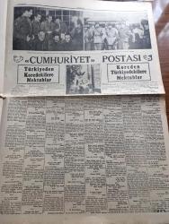 Cumhuriyet Kore Gazetesi - 17 Aralık 1950 - Kore'de Türk Savaşı'nın kısa bir tarihçesi - harbi idare etmiş olan subaylar anlatıyorlar - harp muhabirimiz Faruk Fenik yazıyor - savaş birliğimizden bir grup ikinci defa cenge gitmek üzere hazır bir vaziyette Bir istirahat anında fotoğraf - Dört gün savaşlardan sonra ikmallerini yapan birliğimiz yeniden cepheye gitmek üzere hazırlanmış bir halde çatılmış silahlarının başında fotoğraf - birliğimizin kahramanlık menkıbeleri - Çinlilere 15 dakika esir düşen teğmen Erdoğan Mete İle Rifat Sümer harp muhabirimiz Faruk Fenik'le bir arada fotoğraf - Faruk Şükrü Yersel İthaf şiiri - Türkiye'den koredekilere mektup - Koreden Türkiyedekilere mektup - Türk Tugayının Dört Gün Dört Gece süren harekatını gösterir kroki - Kahraman askerlerimiz Kore'de Cumhuriyet postasını okurken fotoğraf - Süleymaniye şiiri yazan Edib Ayel - Kore savaş Birliği komutanı tuğgeneral Tahsin Yazıcı fotoğraf - 50 Millik mesafeyi yaralılarını taşıyarak yürüyen mehmetçikler