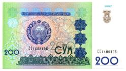 Özbekistan 1997 Yılı 200 Som  Çil