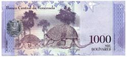 Venezuela 2017 Yılı 1,000 Bolivar  Çil