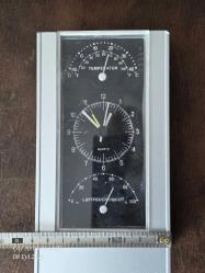 AVRUPA TERMOMETRE VE NEMÖLÇERLİ DUVAR VEYA MASA SAATİ PLASTİK KASA 17X9 CM