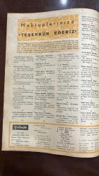 YELPAZE RESİMLİ SALON Mecmuası DERGİSİ - SAYI : 368 - 1 EMMUZ 1959 -MELEK UĞURLU – SELÇUK – A. J. CRONIN – ŞERİF METİN – PARKAS IMRE – HÜLYA KAYACAN – AYTAÇ AKBAY – BOZKURT ERGENEKO – HALİSE SAI – SENEL SEVİN – NESRİN BALABAN – GÜL SÖZMEN – HATİCE KALAYCIOĞLU – SEYHAN TAVUKÇU – JALE KURUCU – AYLA ÖZVEREN – AYHAN IŞIK – POLA MORELLI – ABDURRAHMAN RALAY – MUHTEREM NU – MUZAFFER TEMA – JOAN FONTAINE – SAİME BE – ÇOLPAN İLHAN – KENAN PARS – GÜLİSTAN GÜZEY – PERVİN PAR – ÖZTÜRK SERENGİL – MİNE COŞKUN – ERDOĞAN OKER – NEŞE YULAÇ - ŞAIKA KARADENİZ – NURİ SEVENLER – G. G. – SEVİM DEMİRKIRAN – GÜNER ŞEKER – LÂLE NARİN – ZEKİYE KOBAL – SABİHA KAMAR – AYDİL BOZKURT – ŞÜKRAN AKSAKAL – NECATİ AYDIN – TÜLİN AŞANSÜ – SEVİM ATAY – P. E. – SEVİM AKSÖYEK – FERİDUN KARAKAŞ – MEHMET KURTAR – ZÜMRÜT ÖZER – DİNMEZ ER – YILDIZ ÖNCÜ – NERMİN ÖNAL – NURSEL BİLGİLİ – EMSİLE AKKOYUN – MUHSİN TOPRAK – NURTEN ÇINAR – NAHİT ERUZ – NURTEN ŞENLER   - 28 SAYFA