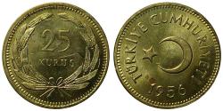 1956 YILI 25 KURUŞ PİRİNÇ ÇİL