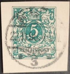 +++ ALMANYA REICH  ZARF-ANTİYE     1890    5P   B   - DAMGALI , HALİYLE
