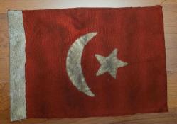 ESKİ ASKER GÖĞÜS CEBİ BAYRAĞI. EL DİKİMİ.