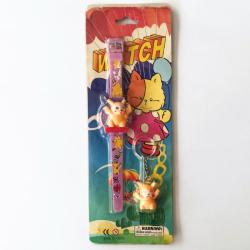 Vintage Pokemon Pikachu Çocuk Saati ve Anahtarlık - Nadir