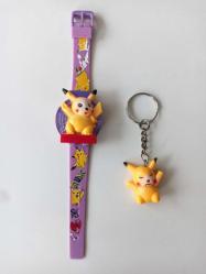 Vintage Pokemon Pikachu Çocuk Saati ve Anahtarlık - Nadir