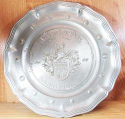 ViNTaGe ALMAN BİRA ZiNN METAL BüYüK DUVAR TABAĞI.....36cm