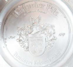 ViNTaGe ALMAN BİRA ZiNN METAL BüYüK DUVAR TABAĞI.....36cm