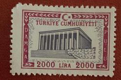 Türk Pulu - Turkish Stamp -  Postadan Geçmiş Pul Filateli -  ANITKABİR TEMALI PUL, 2000 LİRA - Türkiye Cumhuriyeti - NOSTALJİK DOĞUM GÜNÜ HEDİYESİ