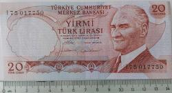 6.EMİSYON 4.TERTİP 20 YİRMİ TÜRK LİRASI I75017750 SERİ NOLU KAĞIT PARA ÇİLALTI NADİR