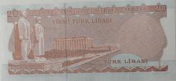 6.EMİSYON 3.TERTİP 20 YİRMİ TÜRK LİRASI H20681081 SERİ NOLU KAĞIT PARA ÇİL NADİR