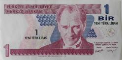 8.EMİSYON 1.TERTİP 1 YENİ TÜRK LİRASI A43059476 SERİ NOLU KAĞIT PARA ÇİLALTI NADİR