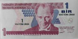 8.EMİSYON 1.TERTİP 1 YENİ TÜRK LİRASI A75420217 SERİ NOLU KAĞIT PARA ÇİLALTI NADİR