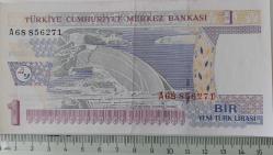 8.EMİSYON 1.TERTİP 1 YENİ TÜRK LİRASI A68856271 SERİ NOLU KAĞIT PARA ÇİLALTI NADİR