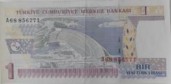 8.EMİSYON 1.TERTİP 1 YENİ TÜRK LİRASI A68856271 SERİ NOLU KAĞIT PARA ÇİLALTI NADİR