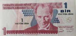 8.EMİSYON 1.TERTİP 1 YENİ TÜRK LİRASI A17227782 SERİ NOLU KAĞIT PARA ÇİLALTI NADİR
