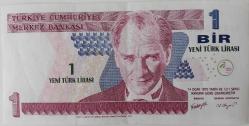 8.EMİSYON 1.TERTİP 1 YENİ TÜRK LİRASI A63640326 SERİ NOLU KAĞIT PARA ÇİLALTI NADİR