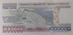 7.EMİSYON 3.TERTİP 1.000.000 TÜRK LİRASI ORİJİNAL KAĞIT PARA T36301289 ÇİL NADİR