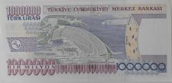 7.EMİSYON 3.TERTİP 1.000.000 TÜRK LİRASI ORİJİNAL KAĞIT PARA T77232591 GÜZEL NUMARALI ÇİL NADİR