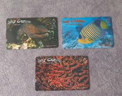 3 ADET DENİZ CANLILARI TEMALI TELEKOM TEFON KARTI KONDİSYON YÜKSEK KOLEKSİYONLUK NADİR