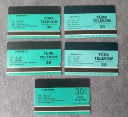 5 ADET DENİZ CANLILARI TEMALI TELEKOM TEFON KARTI KONDİSYON YÜKSEK KOLEKSİYONLUK NADİR