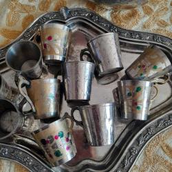 Bakır Demlik ve Pirinç Kadehler