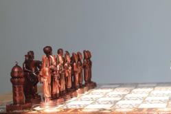 Osmanlı İmparatorluğu -Bizans İmparatorluğu Temalı Yüksek Kalite Satranç Seti (Altın/Bakır Renk)