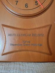 TOFAŞ FİAT BASKILI AHŞAP DUVAR SAATİ, NADİR BULUNTU.