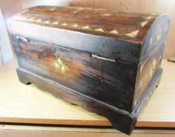 ViNTaGe SEDEF ve KEMİK KaKMaLı AĞAÇ SANDIK KUTU......