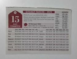 2025 Diyanet Takvimi - 15 Mart 2025