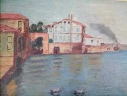 Eski imzasız 48cm x 32cm ölçülerinde karton üzerine yapılma yağlı boya tablo.