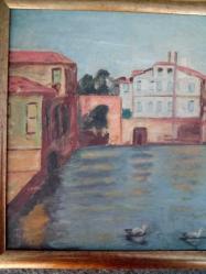 Eski imzasız 48cm x 32cm ölçülerinde karton üzerine yapılma yağlı boya tablo.