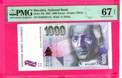 Slovakia 1000 Korun 2007 P 47 b Superb Gem UNC PMG 67 EPQ (TK 18 448) ÇİL