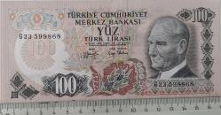 6.EMİSYON 2.TERTİP 100 YÜZ TÜRK LİRASI ORİJİNAL KAĞIT PARA G33599868 GÜZEL NUMARALI ÇİLALTI NADİR