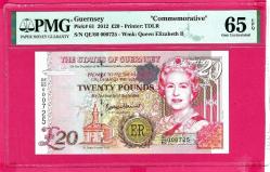 GUERNSEY 20 POUND P61 2012 PMG 65 EPQ COMM.GEM UNC  (TK 18 555) ÇİL