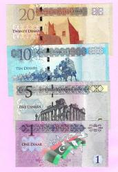 LIBYA 1-5-10-20 DINARS 4 PCS SET 2011-15 UNC  (TK 18 551) ÇİL