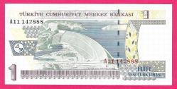 TURKEY 1 YTL PREFIX --- A11 142888 --- 2005 UNC (TK 18 381) ÇİL