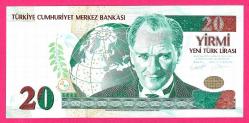 Turkey 20 YTL ND (2005-2010) Serie--D31 150051-RADAR-P219 UNC  (TK 18 568) ÇİL
