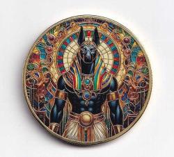 Anubis Altın kaplama Güç Madalyonu