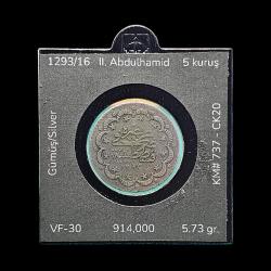 1293/16 (1891) 5 Kuruş KM#737 ÇÇT/XF