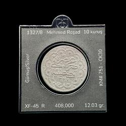 1327/8 (1916) 10 Kuruş KM#751 (Nadir/Rare)