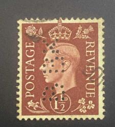 İngiltere Pulu - England Stamp - Postadan Geçmiş Pul Filateli - DAMGALI - KRAL GEORGE VI. TEMALI PUL, 1 1/2 PARA - YABANCI PULLAR - NOSTALJİK DOĞUM GÜNÜ HEDİYESİ