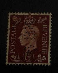 İngiltere Pulu - England Stamp - Postadan Geçmiş Pul Filateli - DAMGALI - KRAL GEORGE VI. TEMALI PUL, 1 1/2 PARA - YABANCI PULLAR - NOSTALJİK DOĞUM GÜNÜ HEDİYESİ