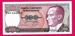 TURKEY 100 Lira --- PREFIX D90 888689 ---1983 UNC (TK 18 394) ÇİL